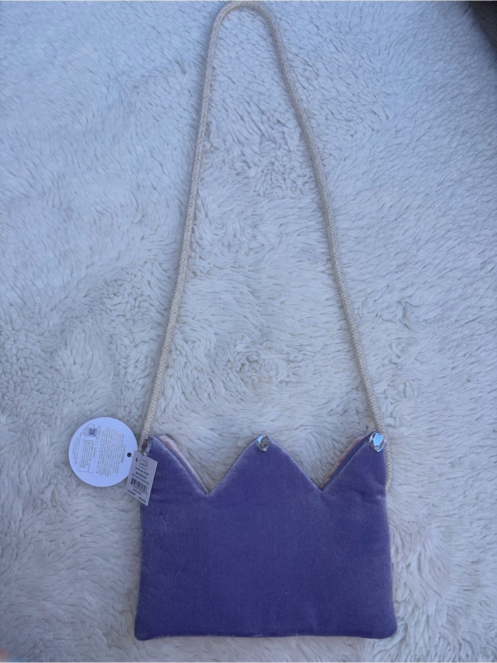 NWT Mud Pie Purple Pink Double Sided Light Up Crown Purse Velvet Magnetic